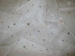FEINTÜLL Tüll Stoff Pailletten und Glitzer WEISS elastisch PUNKTE Meterware FEINTÜLL Tüll Stoff Pailletten und Glitzer WEISS elastisch PUNKTE Meterware von Mc-Stoff