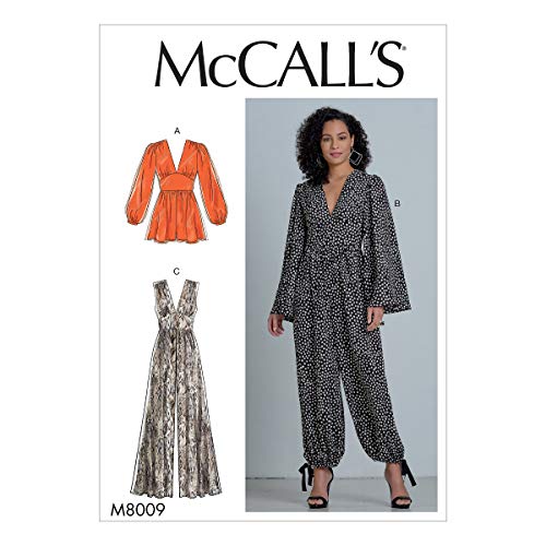 McCall's M8009E5 Schnittmuster-M8009E5 Strampler und Overalls für Damen, Papier, weiß, Verschiedene Größen von McCall's