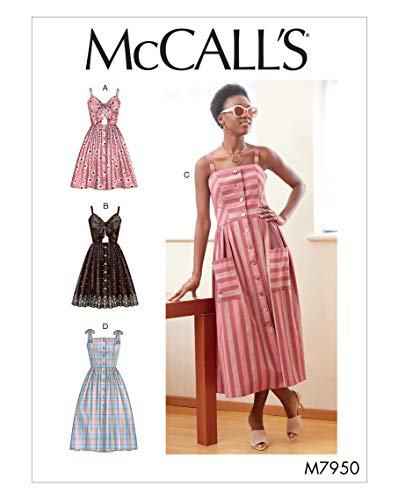 McCall's Patterns McCall's M7950E5 Women's Shoulder Strap Button Up Dress Sewing Patterns, Sizes 14-22 Schnittmuster, Papier, weiß, Verschiedene Größen von McCall's Patterns