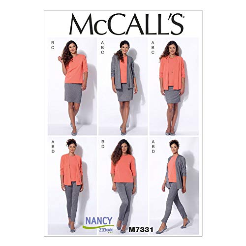 McCall's Patterns McCall's Pattern 7331 E5, Damenjacke, Oberteil, Rock und Hose, Größen 42-50, Muster, mehrfarbig, (14-16-18-20-22) von McCall's Patterns