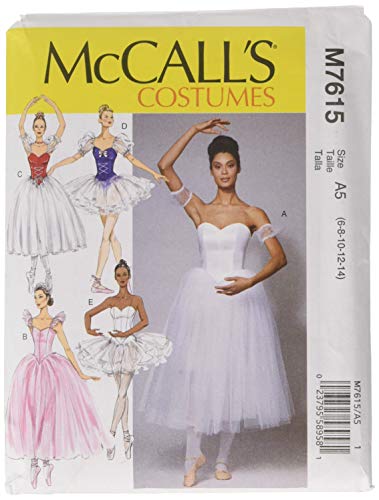 McCall's Patterns M7615A50 McCall Muster 7615 A5, Ballett-Kostüme, Größen 34-42, Taschentuch, Mehrfarbig, 17 x 0.5 x 0.07 cm von McCall's Patterns