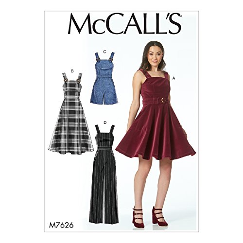 McCall 's Patterns 7626 D5 Schnittmuster Kleider, Gürtel, Strampler und Overall, Mehrfarbig von McCall's