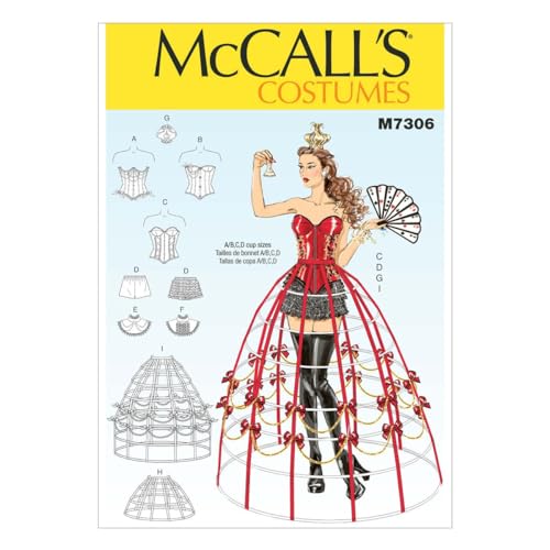 McCall's Patterns M7306 Korsetts, Shorts, Kragen, Reifen, Röcke und Krone, A5 (34-36-38-40) von McCall's