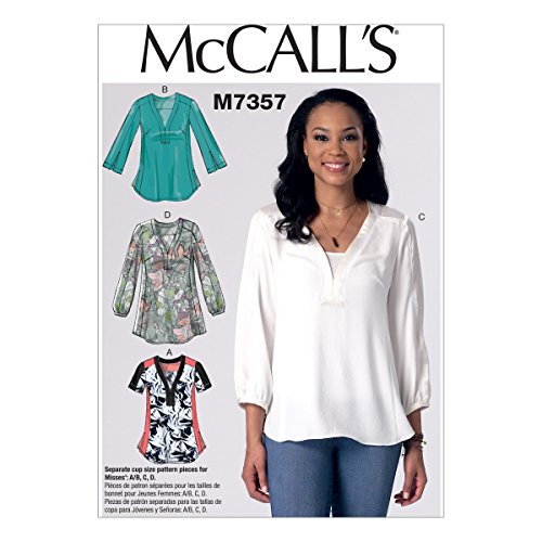 McCall's Patterns M7357 Damenoberteil mit Passe, Größe A5 (34-36-38-40) von McCall's Patterns