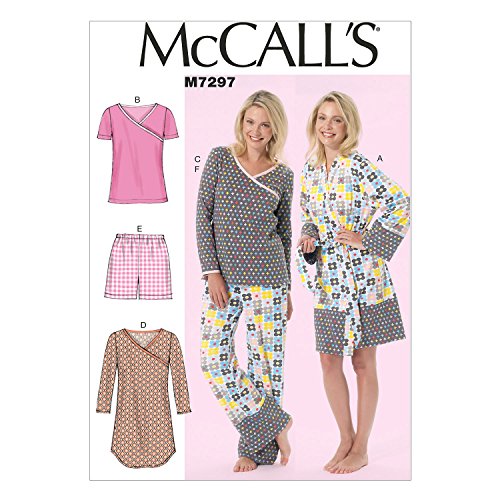 McCall's Patterns Schnittmuster 7297 B5 Größen 36–42 Damen-Bademantel/Gürtel/Tops/Kleid/Shorts und Hosen, Mehrfarbig (evtl. Nicht in Deutscher Sprache) von McCall's