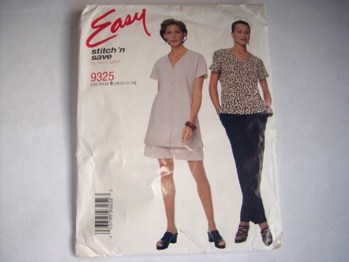 Easy Stitch 'n Save Schnittmuster #9325, Größe: B (18-20-22-24) Damen-Oberteil, Schlupfhose und Shorts von McCall's