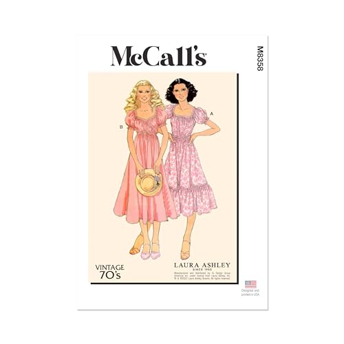 McCall's Laura Ashley Schnittmuster-Set für Damen, 1970er-Jahre, Vintage-Stil, Größen 44-46-50-52 von McCall's