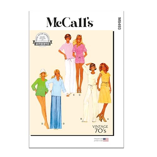 MCCALLS M8493A Schnittmuster für Damen, Strick-Tops, Röcke, Hosen und Shorts, Größe XS (XS-S-M-L) von McCall's