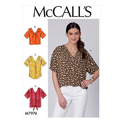 McCall Pattern Company McCall's Schnittmuster für Damenbluse, lockere Passform, kurzärmelig, Größen 44-50, versch. von McCall's