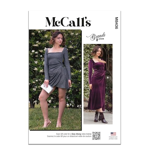 McCall's Brandi Joan Schnittmuster-Set für Damen in zwei Längen, Design-Code M8436, Größen 44-46-48-50-52 von McCall's