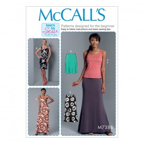 McCall 's Damen Easy Learn To Sew Schnittmuster 7386 Knit Tank Top, Kleider und Röcke von McCall's