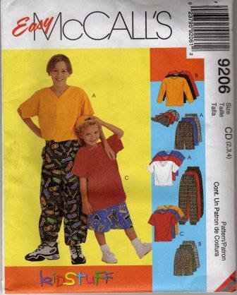 McCall's Easy Kidstuff #9206 (Shirts, T-Shirts, Pants, Shorts) (Children's Sizes 2,3,4) by McCall's von McCall's