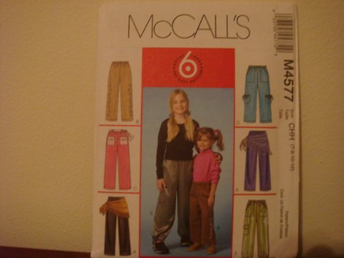 McCall's M4577 Children's And Girls' Pants, Sash, And Scarf Size CHH 7-8-10-12 11 Piece Pattern by McCall's von McCall's