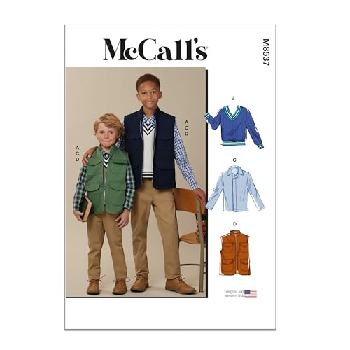 McCall's M8537HH Schnittmuster-Paket für Kinderwesten, Tops und Hemden, Designcode M8537, Größen 3-4-5-6 von McCall's