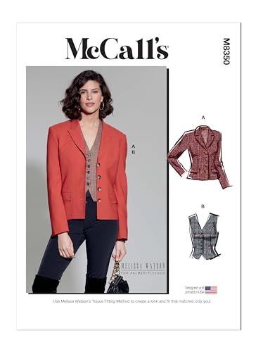 McCall's Melissa Watson Schnittmuster-Set für Blazer und Weste für Damen, Design Code M8350, Größen 42-44-46-48-50 von McCall's