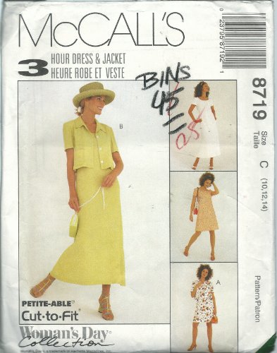 McCall's Pattern 8719 Woman's Day Collection Misses' 3 Hour Dress & Jacket, Size C (10-12-14) by McCall's von McCall's