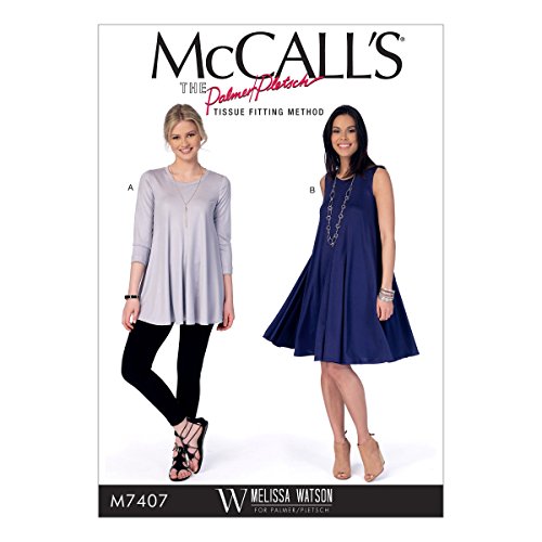 McCall 's Patterns 7407 E5 Misses Top und Kleid Schnittmuster, Tissue, mehrfarbig, Größen 14–22 von McCall's