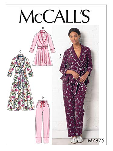 McCall's M7875Z Women's Pajama Pants and Robe Sewing Patterns, Sizes L-XL Schnittmuster, Papier, einfarbig von McCall's