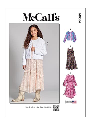 McCall's R11624/M8354 Schnittmuster für Mädchen, Kleid, Slip-Kleid & Jacke, Größe A (7–8–10–12–14) von McCall's