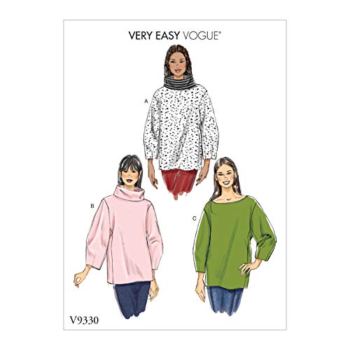 McCall's V9330OSZ Sehr Easy Damen Pullover Shirt Schnittmuster Gr. 32-50, Weiß von McCall's