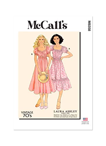 McCalls M8358A5 Damen-Wickelkleid im Vintage-Stil, von Laura Ashley, A5 (34-36-38-40) von McCall's