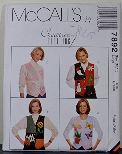 Unbekannt McCall 's 7892 Creative Kleidung Schnittmuster gefütterte Westen Größe groß Kettenlänge von McCall's