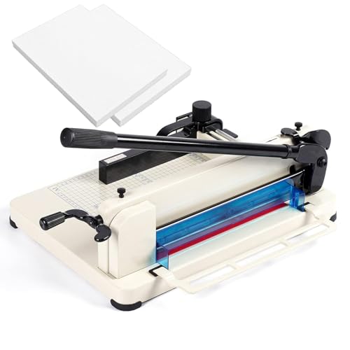 Mcamgiczin Robuster Papierschneider, Papierschneider, Papierschneider und -Trimmer, Karten, Leder mit Metallsockel, für Büro, Zuhause, Schule,White von Mcamgiczin