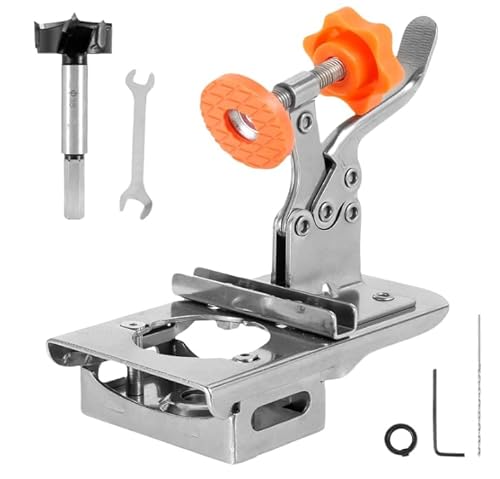 Scharnierloch-Locator, Scharnierloch-Bohrwerkzeug, 35-mm-Edelstahl-Verriegelungs-Schrankscharniervorrichtung, verstellbare Verriegelungsscharnier-Vorrichtung zum Bohren von Löchern (Mit Bohrer) von Mciluyaiio