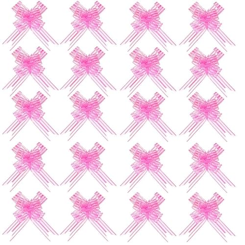 20 x große Organza-Schleife, rosa Schleife, untere Geschenkverpackung, Ziehschleife für Hochzeit, Party-Dekoration von Mcoser