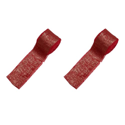 Chiffon-Fransenband, 4 cm x 4,5 m, Rot, handgefertigt, metallisches Fransen, Chiffonband, handgefertigtes Sand- und hautfarbenes Band, schimmerndes Seidenband für Geschenkverpackungen, Bastelarbeiten, von Mcoser