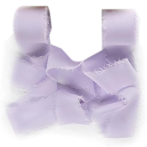 Chiffon-Fransenband, handgefertigt, 4 cm x 5 m, hellviolett, handgefertigt, Sand- und hautfarben, für Geschenkverpackungen, Bastelarbeiten, 2 Rollen von Mcoser