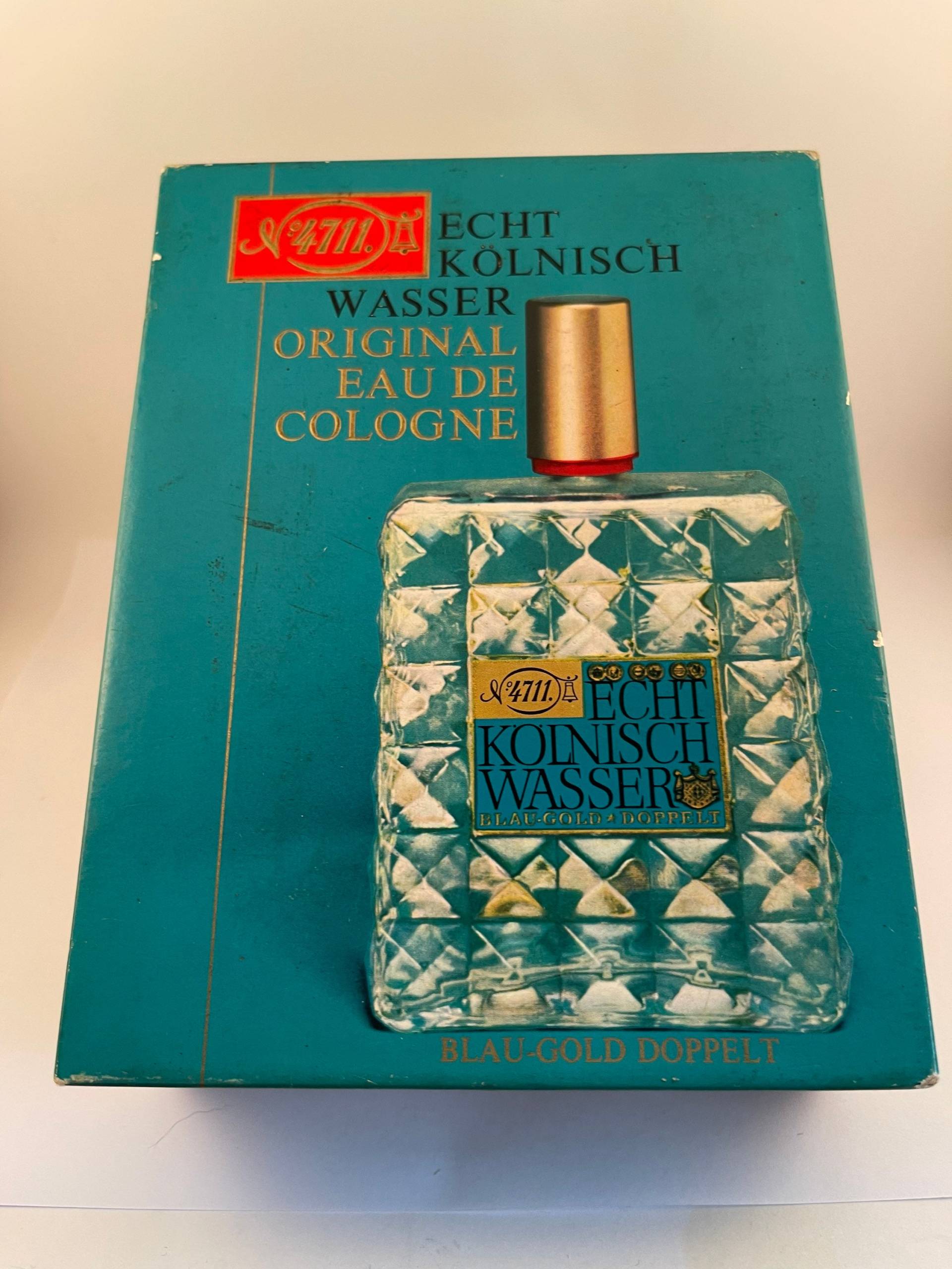 Vintage 4711 Echt Kolnisch Wasser Original Eau De Cologne Blau Gold Doppelt. 125 Ml/4, 4 Fl Oz in Präsentationsbox. Selten von MePeGreece