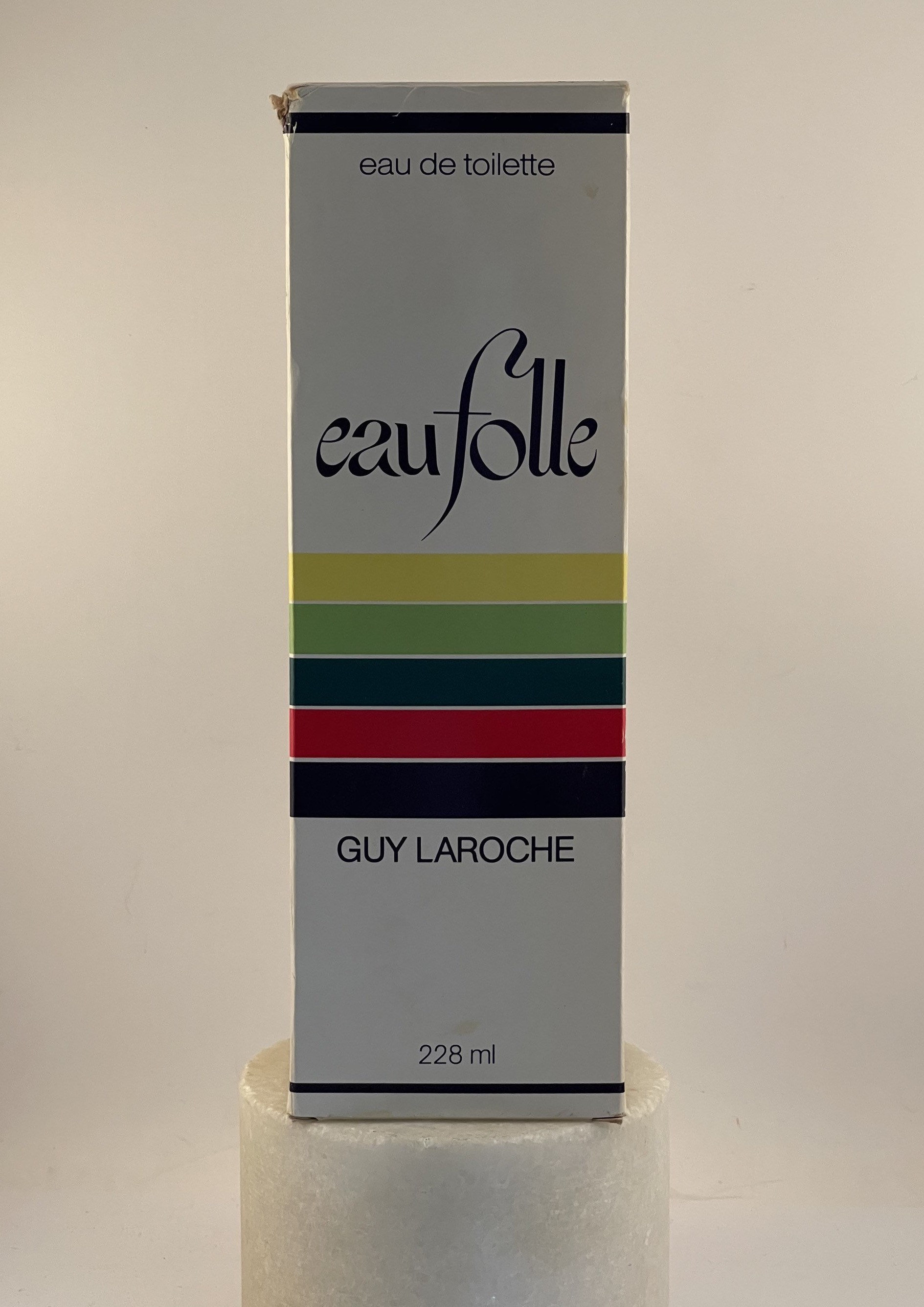 "Vintage Guy Laroche "Eau Folle" Laroche." Riesige 228 Ml Spritzglas. Nib. Äußerst Selten. Hergestellt in Frankreich. Auslaufmodell von MePeGreece