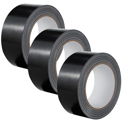 MeYuxg 40 m x 48 mm Panzertape, Gaffa tape, Panzertape schwarz, Wasserfestes klebeband, Für Wartung Industrie Vielseitig Einsetzbar panzertape 3 Rollen (Schwarz) von MeYuxg