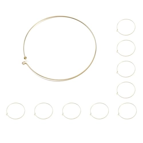 10er-Set Drahthalsband, Armband, Schmuck, tragbares Handwerk, DIY, Kunst, Handwerk, Ersatzteile, Zubehör, Gold von Mealoodiousmusea