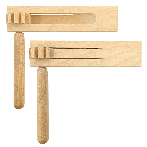 2 Stück Holzratsche Geräusche Maker, Holz Spinning Ratsche, Krachmacher, Holz Rassel Ratsche, Musikinstrument für Kinder, für Spiele Parteien Veranstaltungen, Sportveranstaltungen von Meanju