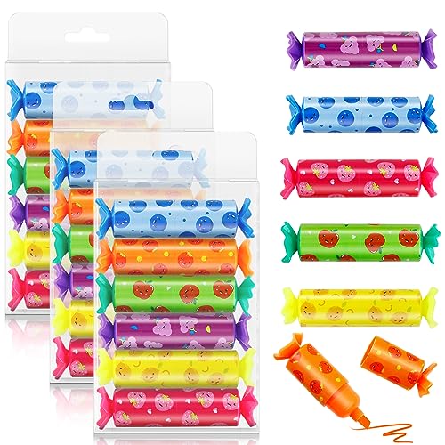 24 Stück Textmarker Set Mini Textmarker Bonbon Kawaii Marker Stifte Mädchen Highlighter Pen Textmarker klein für Schulsachen Bürobedarf Geschenke für Erwachsene Kinder(6 Farben) von Meanju