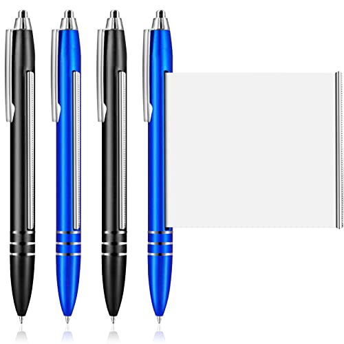 4 Stück Kugelschreiber mit Spickzettel,Spicker Stift,Schneider Kugelschreiber mit Spickzettel Einziehbare,Ersatzminen,für Student Abschluss,Büro,Schule (Blau,Schwarz) von Meanju