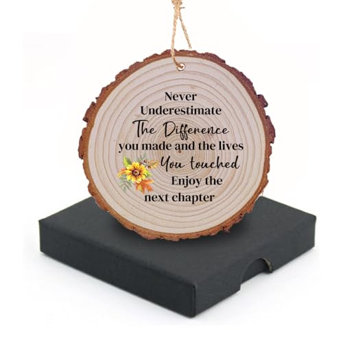 Rustikales Holzscheiben-Ornament, 7,6 cm - 8,4 cm, Holzscheibe "Enjoy The Next Chapter", natürliche Holzkreise zum Aufhängen, dekorative Holzornamente, Geschenk für Freunde von Mearafois