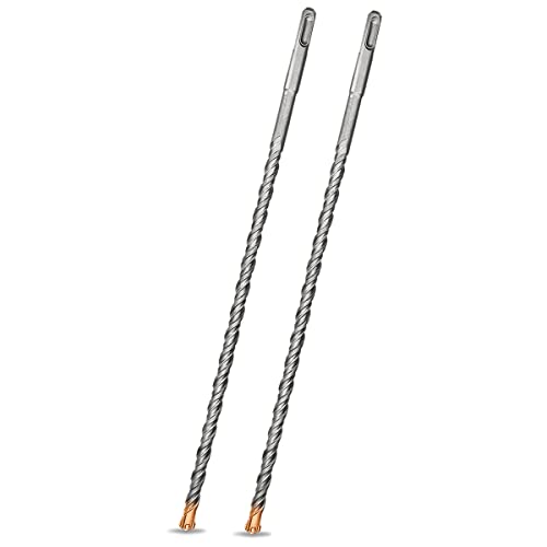 Meccion SDS Plus Hammerbohrer 10mm x 350mm x 2pcs, Professionell Betonbohrer mit 4 Hartmetall Schneiden, Ideal zum Bohren in Stein, Beton, Naturstein, Ziegelmauer von Meccion