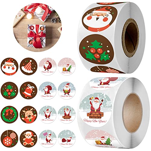 Aufkleber Weihnachten, 1000 Stück Weihnachtssticker, Weihnachtsaufkleber, Sticker Weihnachten, Weihnachtsaufkleber Selbstklebend, Frohe Weihnachten Aufkleber für Weihnachtskarten Geschenkverpackung von Mecctuck