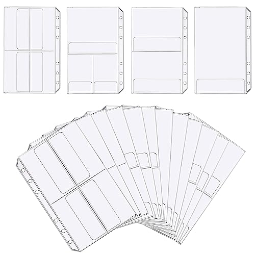 12 Stück Binder A5, Budget Binder, 6 Löcher Budget Planner, A5 Binder, Budgeting Zubehör, Dokumententasche A5, Ordnertaschen PVC Binder Taschen, Photocard Binder Wasserdicht für Rechnung Karte Foto von Mecctuck