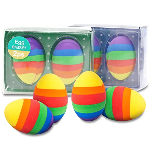 4 Stück Radiergummi Ostern, Radiergummi Kinder Radierer, Radiergummi Bunt Weicher 2B Radiergummi Osterei Geschenk Kinder Geburtstag Party Mitgebsel, Radierer Geeignet für Schule, Gemälden, Künsten von Mecctuck