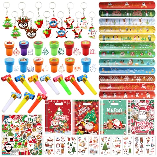 Weihnachten Kleinigkeiten, 120 PCS Mitgebsel Weihnachten, Füllung Adventskalender Kinder, Mitgebsel Adventskalender, Give Away Weihnachten, Schlüsselanhänger Weihnachten für Kinder Geschenke von Mecctuck