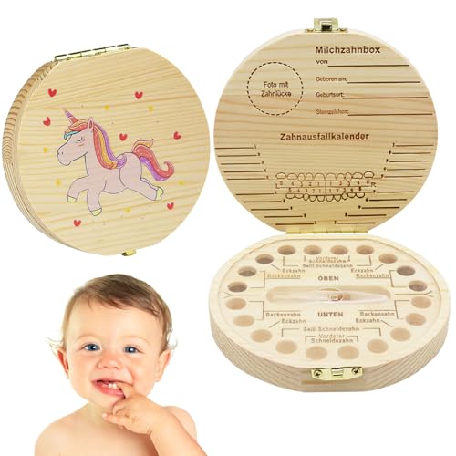 Zahnbox Holz, Zahndose, Milchzahndose, Zahnschachtel, Milchzahnbox, Zahndose Milchzähne Jungen Mädchen, Zahnbox für Milchzähne, Milchzahndose Jungen Mädchen, Baby Geschenke zur Geburt Mädchen Junge von Mecctuck