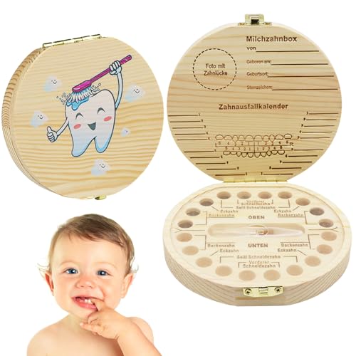 Zahnbox Holz, Zahndose, Milchzahndose, Zahnschachtel, Milchzahnbox, Zahndose Milchzähne Jungen Mädchen, Zahnbox für Milchzähne, Milchzahndose Jungen Mädchen, Baby Geschenke zur Geburt Mädchen Junge von Mecctuck