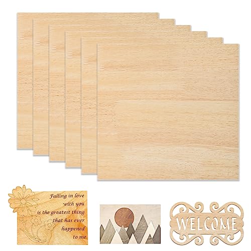 MechKit 6 Stück Unbehandeltes Holz, 3mm Dicke 12" x 12" Eiche Gespleißtes Sperrholz CNC Schneiden Bastelholz für DIY Holzarbeiten, Laserbearbeitung, Brandmalerei, Modellbau, Geschenke von MechKit