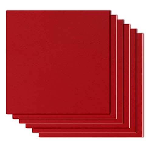 MechKit 6PCS Sperrholzplatte, 3mm 12"x12" Doppelseitige Farbe Holz Platten, Natürliches Unfertiges Bastelholz Platten Holzbrette, CNC Schneiden Bastelholz Holzplatte für DIY,Gemälde (Weihnachtsrot) von MechKit