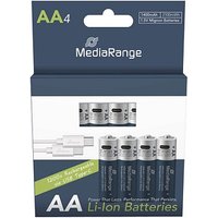 4 MediaRange USB-Akkus mit Ladekabel Mignon AA 1400 mAh von MediaRange