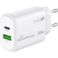 MediaRange 25W USB A/USB C Quick Charge Ladeadapter weiß, 25 Watt von MediaRange